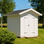 Friggebod Vibo Finnstorp 5 - exteriör med sadeltak, svensktillverkad byggsats från Vibostugan