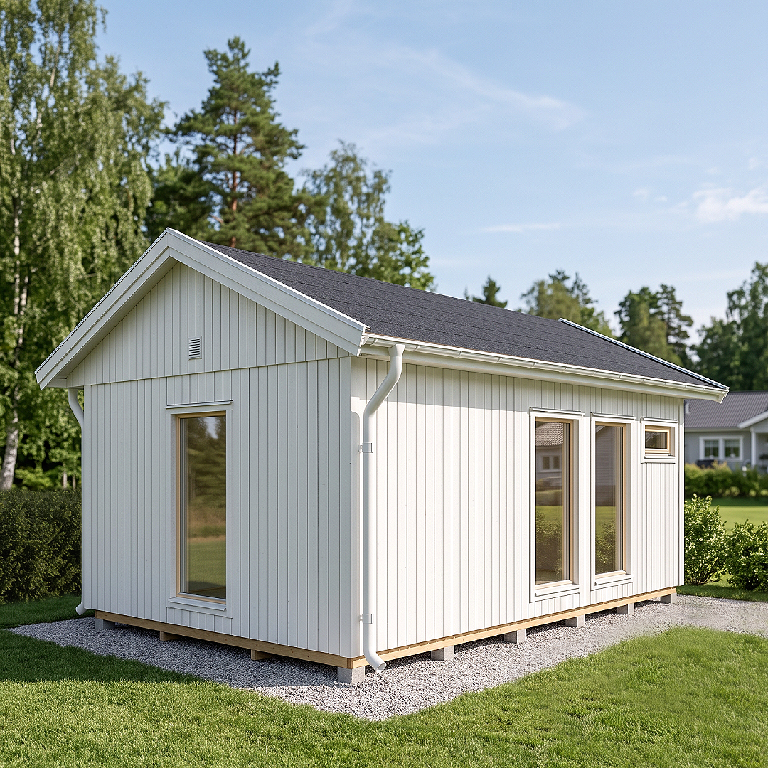 Attefallshus Vibo Njuta 25-2 - i utemiljö